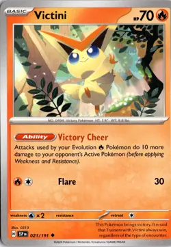 Victini 021/191 SV08: Surging Sparks Pokemon Card TCG - Image 1