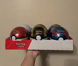 BRAND NEW 6 Sealed Pokemon Pokeball Tins Full Display (3 Packs Each) - Image 1
