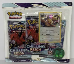 2021 Pokemon Chilling Reign 3 Pack Blister [Eevee] SEALED - Image 1