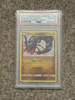 2017 Pokemon Sun & Moon Shining Legends Rayquaza 56/73 PSA 10 - Image 1