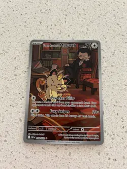 Pokemon TCG Destined Rivals Team Rocket's Meowth Illustration Rare 203/182 NM - Image 1