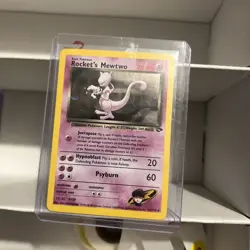 Rocket's Mewtwo 14/132 Gym Challenge Holo Card Is In Great Condition - Image 1