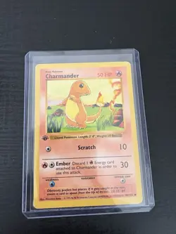 Pokemon TCG Charmander 1st Edition Shadowless Fire Type Card 46/102 - Image 1