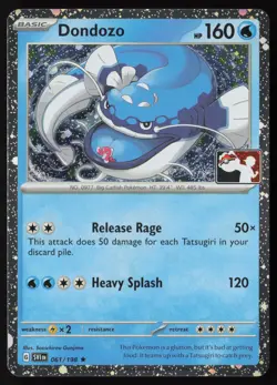 Pokemon Dondozo 061/198 Prize Pack Series Cards Cosmo Holo Pack Fresh - NM - Image 1
