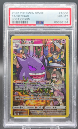 2022 Pokemon Lost Origin Gengar TG06/TG30 Trainer Gallery PSA 8 NM-MT - Image 1