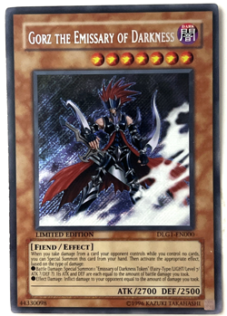 YuGiOh! - Gorz the Emissary of Darkness DLG1-EN000 Limited Edition Secret Rare - Image 1