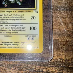 Pokemon TCG Card English Fossil Set Magneton 11/62 Holo Rare - Image 2