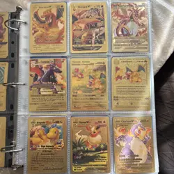 Charizard 120 HP Gold Foil Pokemon Card 4/102 Fan Art - Image 1