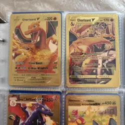 Charizard 120 HP Gold Foil Pokemon Card 4/102 Fan Art - Image 2