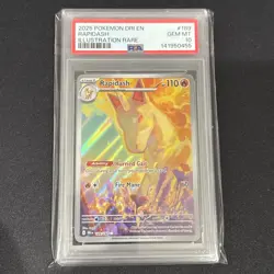2025 POKEMON DRI EN-DESTINED RIVALS ILLUSTRATION RARE #189 RAPIDASH PSA 10 - Image 1