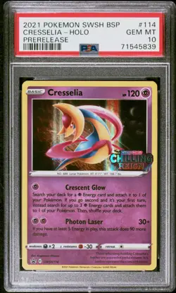 PSA 10 GEM MINT Cresselia SWSH114 Black Star Promos Prerelease Stamped Pokemon - Image 1