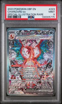 2023 POKEMON OBF EN-OBSIDIAN FLAMES SPECIAL ILLUSTRATION RARE CHARIZARD EX PSA 9 - Image 1