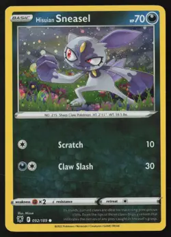 Pokemon Hisuian Sneasel - (Cosmos Holo) 092/189 Promo Exclusives Holo Pack Fresh - Image 1
