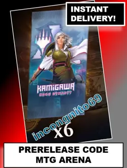 MAGIC MTG ARENA CODE CARD PRERELEASE 6 BOOSTER PACKS KAMIGAWA NEON DYNASTY NEO - Image 1