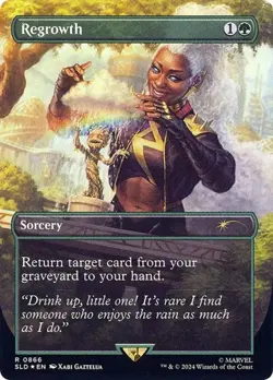 1x Regrowth - Rainbow Foil Extended Art NM Eng MTG - Secret Lair Drop - Image 1