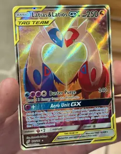 Latios & Latias GX Full Art Holo Card 170/181 Sun And Moon Tag Team (Love Birds) - Image 2