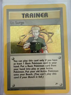 Pokemon TCG Lt. Surge #17/132 Holo Foil Trainer READ CCG Gym Heroes - Image 1