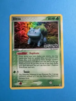 2005 POKEMON DITTO EX DELTA SPECIES 36/113 DITTO REV. HOLO STAMPED TCG - Image 1
