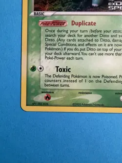 2005 POKEMON DITTO EX DELTA SPECIES 36/113 DITTO REV. HOLO STAMPED TCG - Image 4