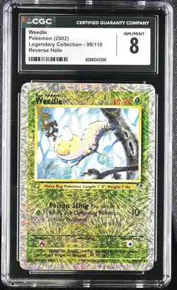 CGC 8 Weedle 2002 Legendary Collection 99/110 Reverse Holo Pokemon Card - Image 1