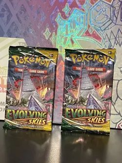 Pokemon TCG Sword & Shield Evolving Skies Factory Sealed Booster Packs Lot Of 2 820650851551 - Image 1