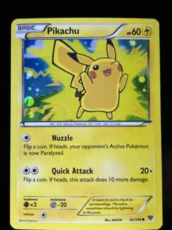 Pikachu 42/146 Lego Movie Exclusive XY Base Set Cosmos Holo Pokemon Card - Image 1