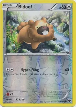 1x Bidoof - 106/146 - Common - Reverse Holo Damaged Pokemon XY- Base Set - Image 1