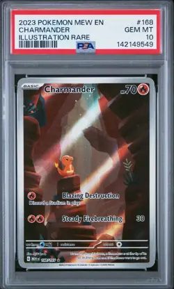 2023 POKEMON MEW EN-151 | ILLUSTRATION RARECHARMANDER 168 PSA 10 - Image 1