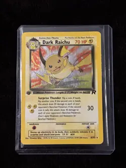 Pokemon Dark Raichu Holo TCG Card 83/82 1st Edition Secret Rare 2000 SWIRL - Image 1