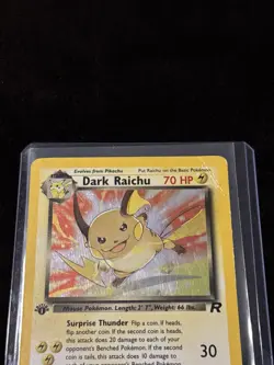 Pokemon Dark Raichu Holo TCG Card 83/82 1st Edition Secret Rare 2000 SWIRL - Image 3