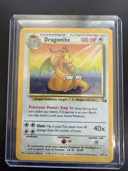 Pokemon Fossil Dragonite 4/62 Holo MP Moderately Played - Image 1