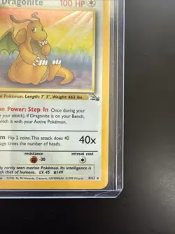 Pokemon Fossil Dragonite 4/62 Holo MP Moderately Played - Image 4
