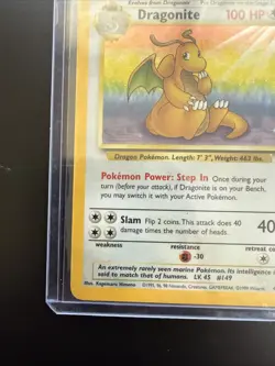 Pokemon Fossil Dragonite 4/62 Holo MP Moderately Played - Image 5