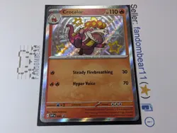2024 SHINY Crocalor Black Star Promo card SVP080 Scarlet & Violet Pokemon LP - Image 2