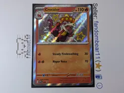 2024 SHINY Crocalor Black Star Promo card SVP080 Scarlet & Violet Pokemon LP - Image 5