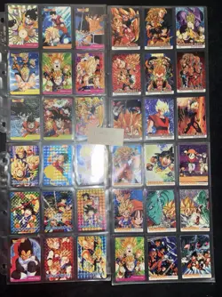 Rare Vintage Dragon Ball Z Card Lot Of 18 Sheets Plus 1 Extra (163 Cards) - Image 1