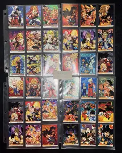 Rare Vintage Dragon Ball Z Card Lot Of 18 Sheets Plus 1 Extra (163 Cards) - Image 2
