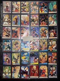 Rare Vintage Dragon Ball Z Card Lot Of 18 Sheets Plus 1 Extra (163 Cards) - Image 4