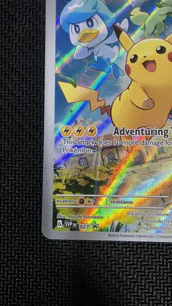 Pikachu 027 POKEMON CENTER STAMPED PROMO Scarlet & Violet HOLO NM Pokemon Card - Image 5