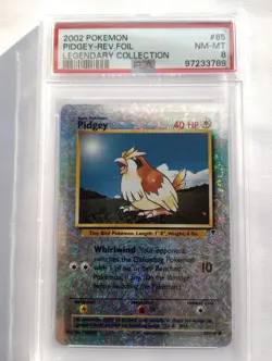 Pokemon 1x Pidgey - Legendary Collection Reverse Holo - #85 - PSA 8 - Image 1