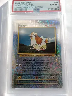 Pokemon 1x Pidgey - Legendary Collection Reverse Holo - #85 - PSA 8 - Image 2