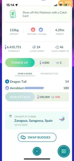 Pokemon Go Legendary Lugia ( Normal ) ( Reduced) - Image 2