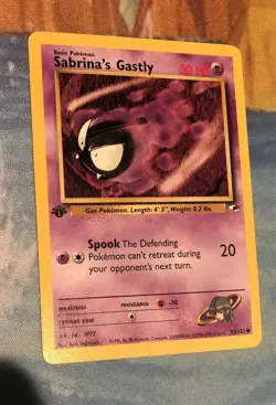 1st Edition Sabrina's Gastly 93/132 Gym Heroes Vintage Pokemon Card - LP - Image 1