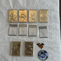 Pokemon 23K Gold Plated trading Cards 1999 Burger King Full Set Of 6 w 5 balls - Image 1
