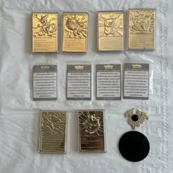 Pokemon 23K Gold Plated trading Cards 1999 Burger King Full Set Of 6 w 5 balls - Image 2
