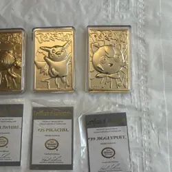 Pokemon 23K Gold Plated trading Cards 1999 Burger King Full Set Of 6 w 5 balls - Image 4