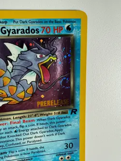 Pokemon TCG Team Rocket Dark Gyarados Prerelease Holographic Rare Card Swirl - Image 5