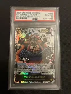 One Piece Card Game Op09-093 Marshall D Teach Manga Alternate Art PSA 10 - Image 1