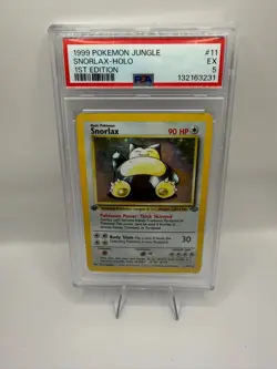 POKEMON SNORLAX JUNGLE 1ST EDITION HOLO RARE 11 PSA 5 INVEST REGRADE - Image 1