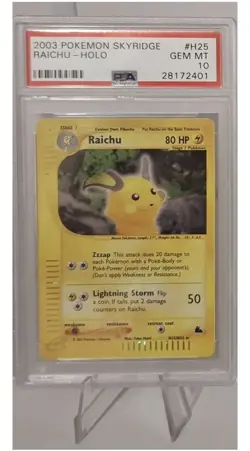 Pokemon Skyridge RAICHU H25/H32 Holo PSA 10 Gem Mint - Image 1